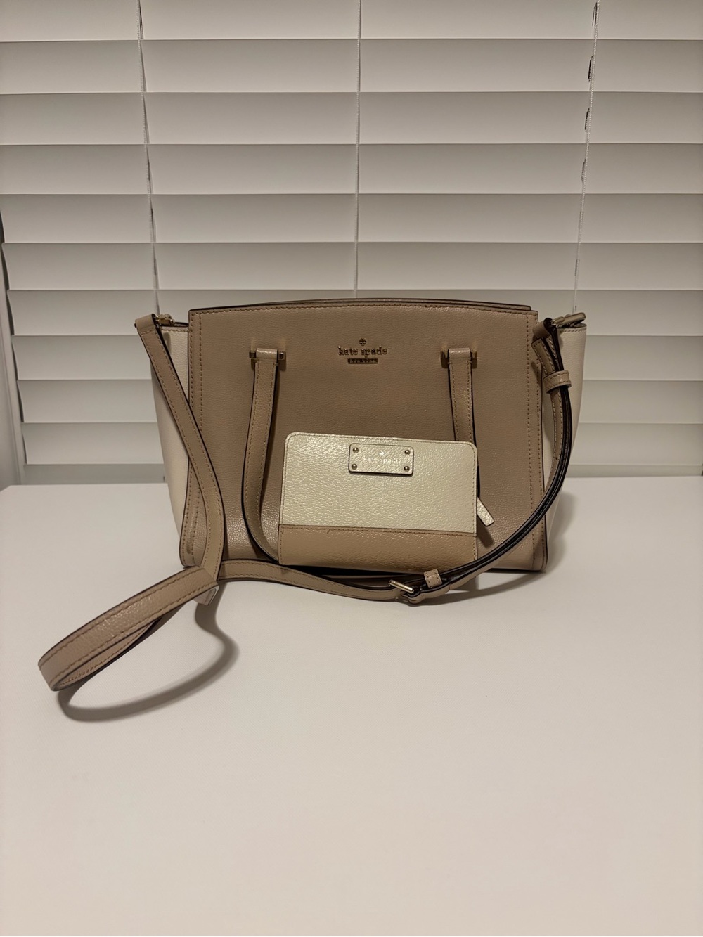 Kate Spade Colorblock Satchel & Matching Bifold Wallet Bundle Set